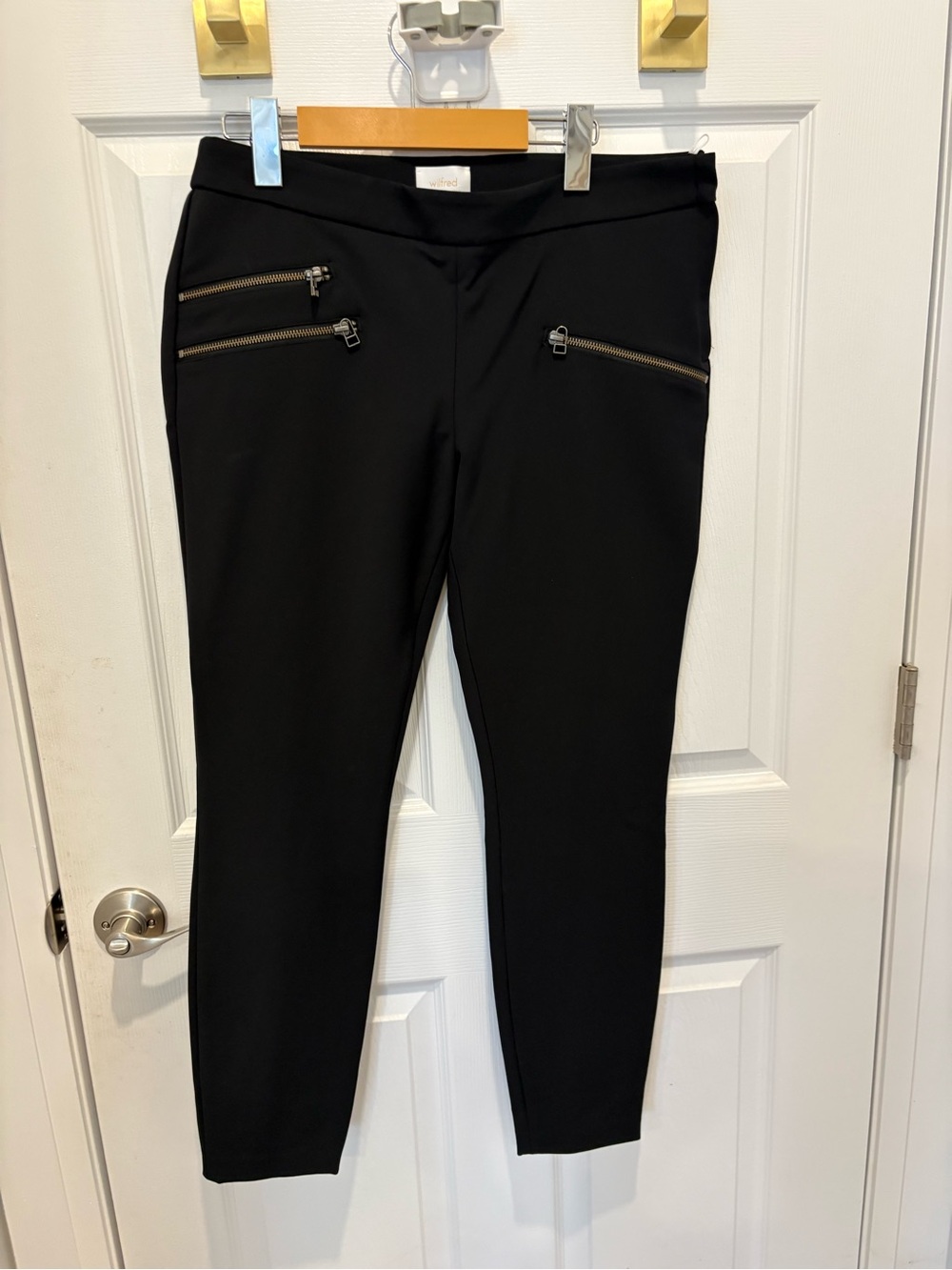 Wilfred Black Zip-Pocket Ponte Skinny Pants #1361